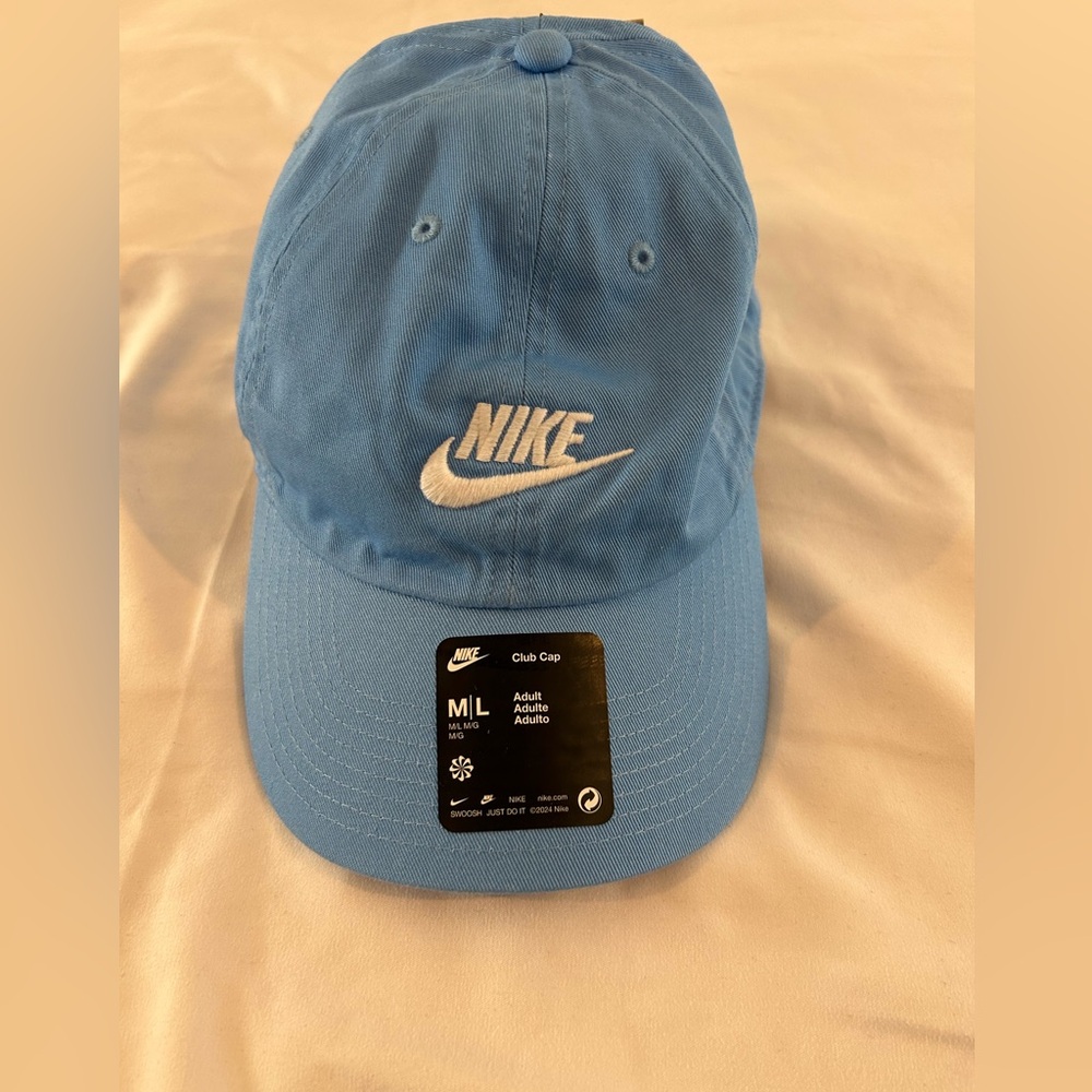 Nike Club Cap Hat Blue Swoosh Embroidered Adjustable M/L Unisex NWT